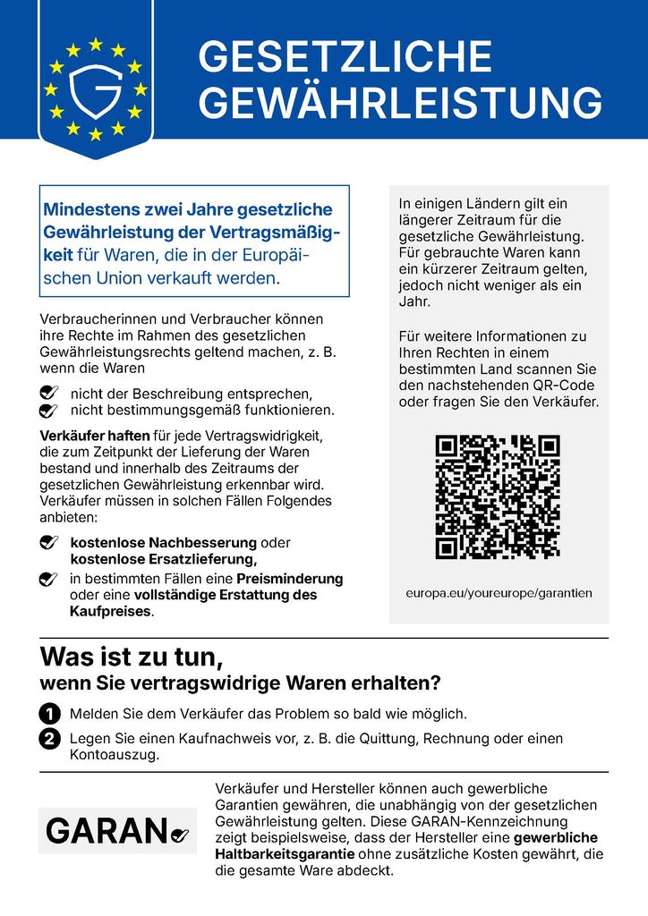 Gewährleistungen und Garantien